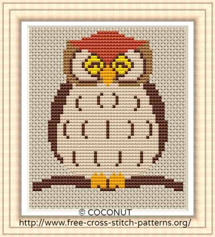Owl Free And Easy Printable Cross Stitch Pattern Free Cross Stitch 