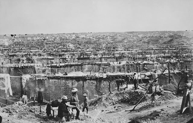 Fotografías de la mina Kimberley en el siglo XIX