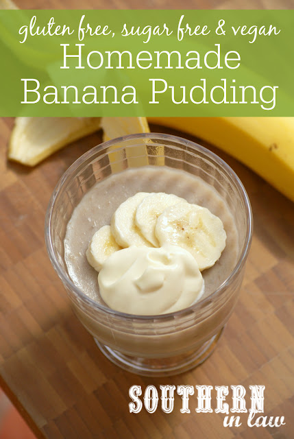 Vegan Homemade Banana Pudding Recipe - low fat, gluten free, healthy, sugar free, vegan, dairy free, egg free