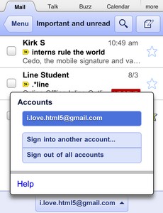 Gmail for mobile adds multiple sign-in and settings