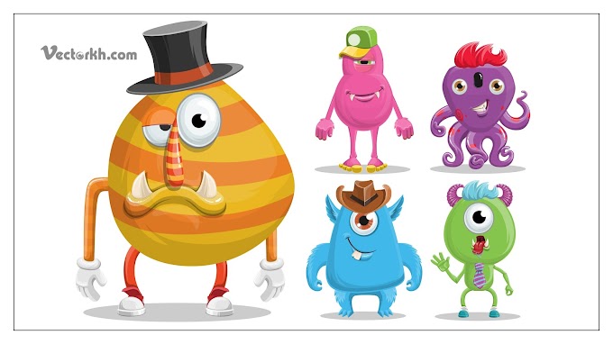 Funny Monsters by www.vectorkh.com