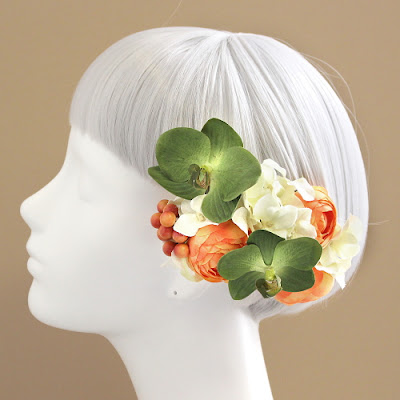姫胡蝶蘭のヘアピック＿ウェディングブーケと花髪飾りairaka