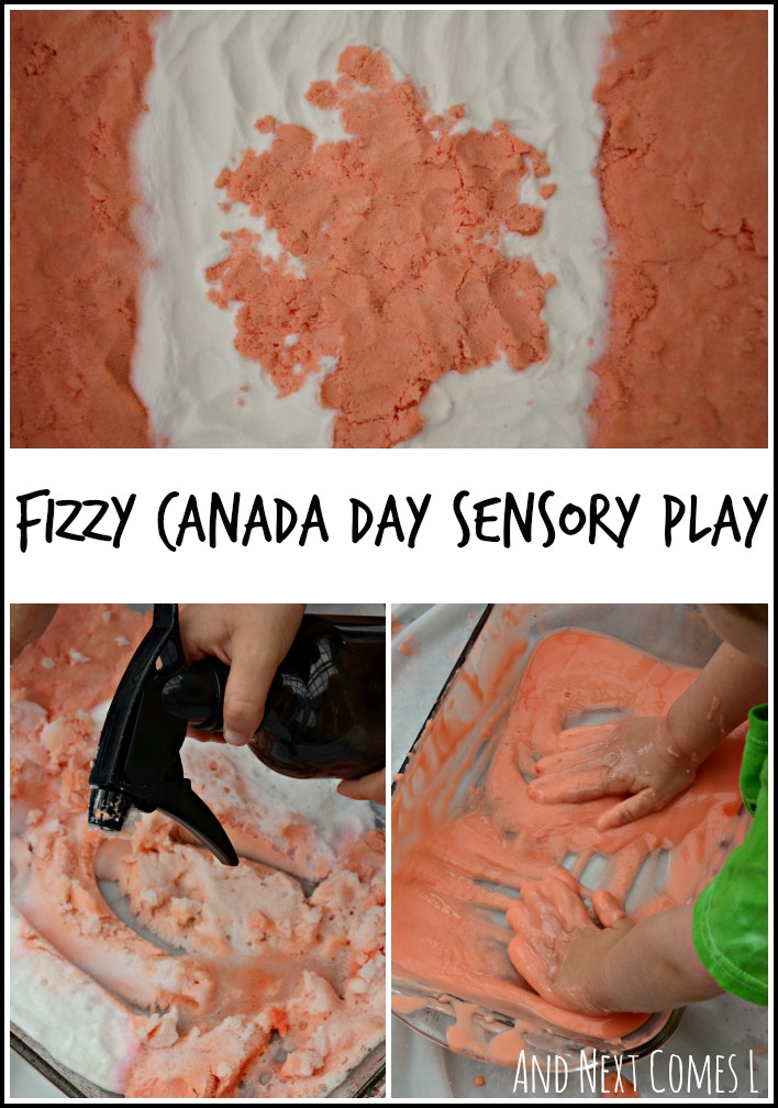 Simple Canada Day science experiment and sensory play activity for kids.  It's great fine motor practice too!  from And Next Comes L