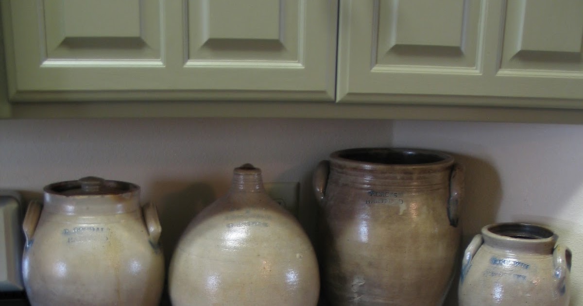 My Red Cape Four Early Hartford Connecticut Stoneware Pots in a Texas