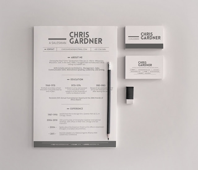 Free Minimalistic Resume &amp; Cards Freebies PSD