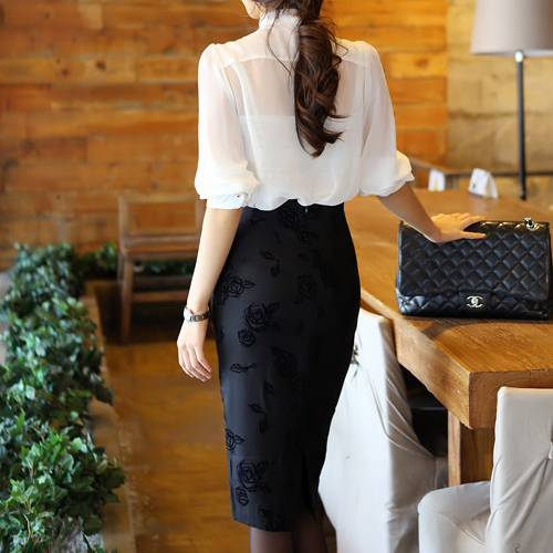 [Secret2Girls] Rose Sketch Slim Pencil Skirt | KSTYLICK - Latest Korean ...