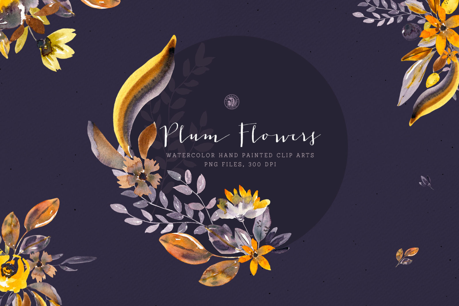 Plum Watercolor Flowers Plum Watercolor Flowers
