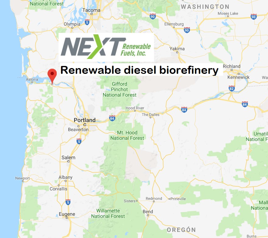 NEXT Renewable Fuels secures land in Oregon for its renewable diesel