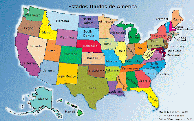 mapa-estados-unidos-da-america, viajando com charley, john steinbeck