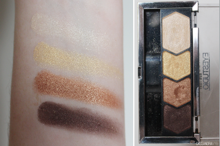 #TBT // Maybelline Eye Studio Color Plush Silk Eyeshadow Quad in Give Me Gold Swatches + Review - cassandramyee