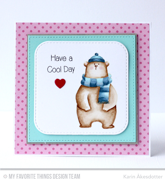 Cool Day Card by Karin Åkesdotter featuring the Birdie Brown Cool Day stamp set, and the Candy Jars, Inside & Out Stitched Rounded Square STA, and Stitched Square STAX Die-namics #mftstamps