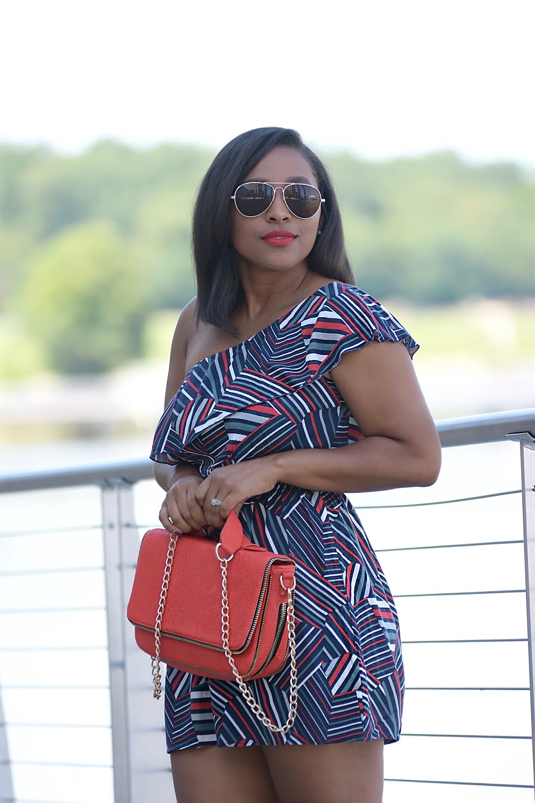 Love Life In Color, Thred up, second hand clothing, budget blogger, colorful dresses, summer dress, red purse, thrift finds, national harbor, streetstyle