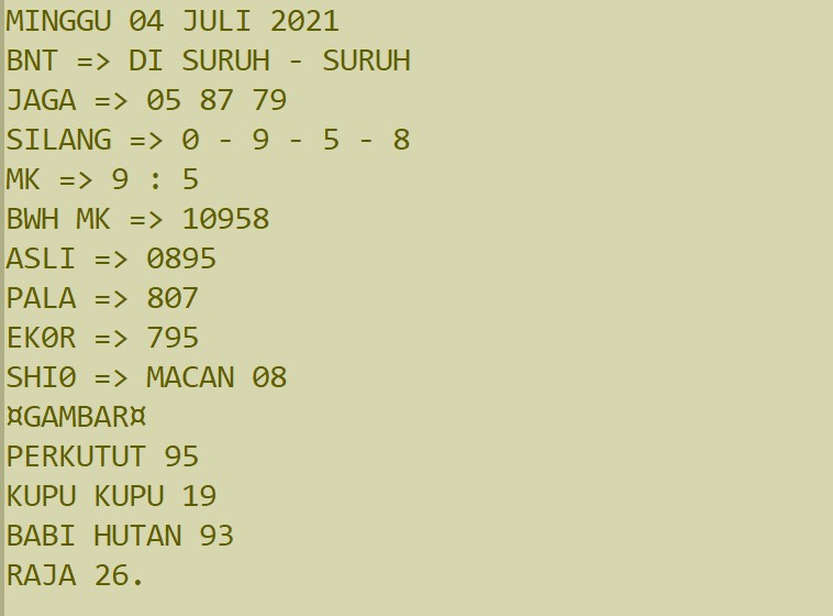 Syair Sgp 4 Juli 2021 Kode Syair Sgp Syair Hk Syair Sydney 2021