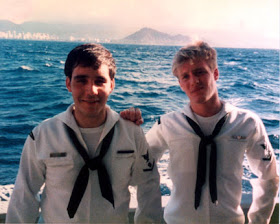 Alphonso and I off Diamond Head, Oahu, Nov 1985 USS Florikan (ASR 9)
