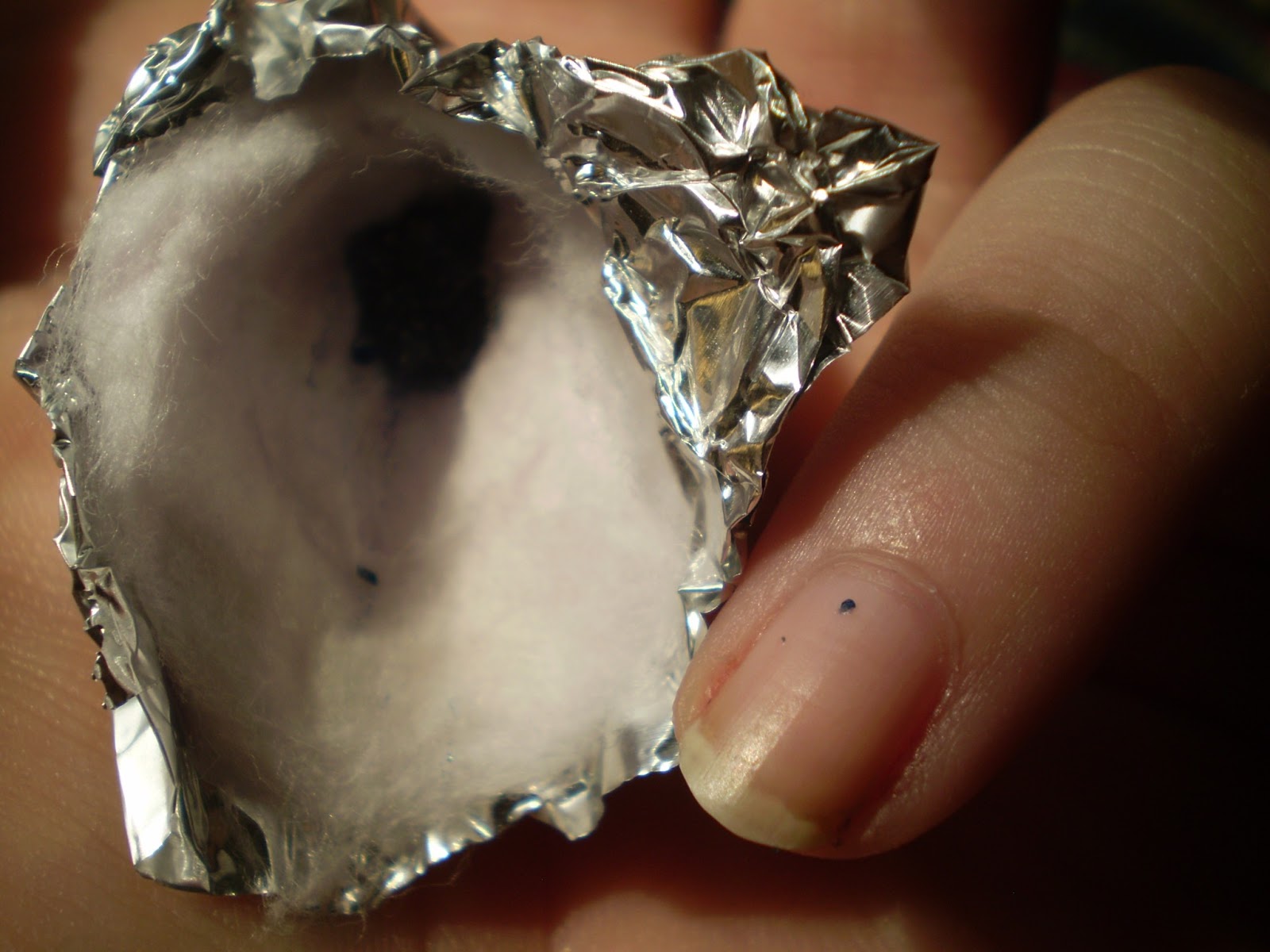 Foxfire's Finger Paint Tin Foil Glitter Removal.