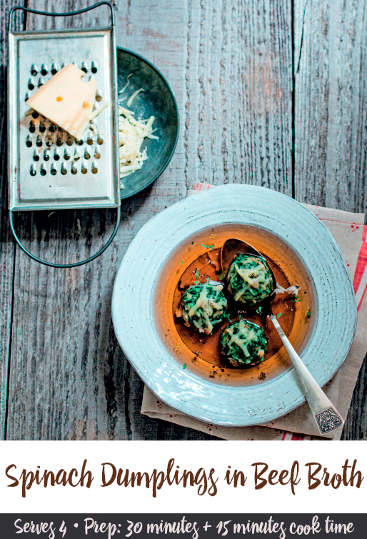 Spinach Dumplings in Beef Broth Recipe