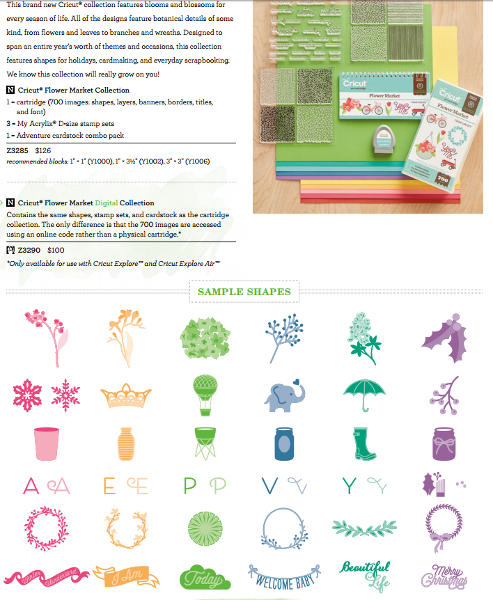 Nancy Klein Close to My Heart's Newest Cricut Cartridge Flower Market