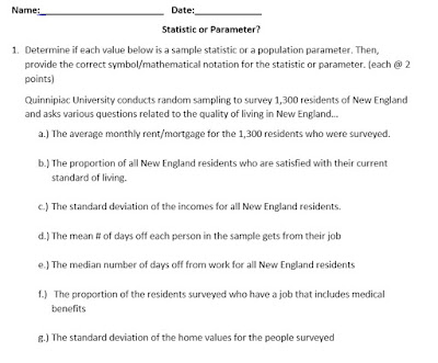 EHHS AP Stat: Tuesday HW!