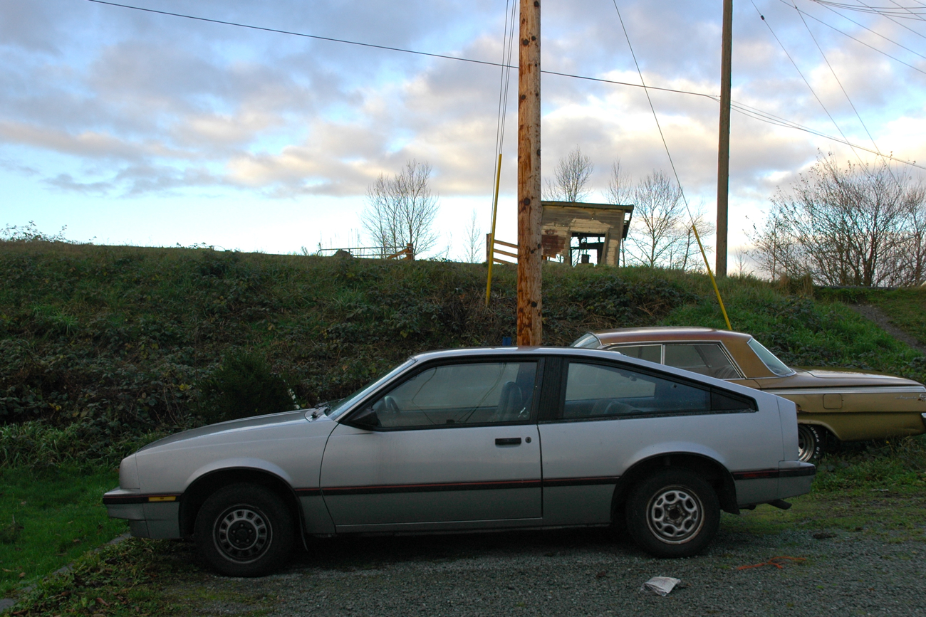 OLD PARKED CARS.: 1984 Chevrolet Cavalier F-41 and 1961 Chevy Impala.