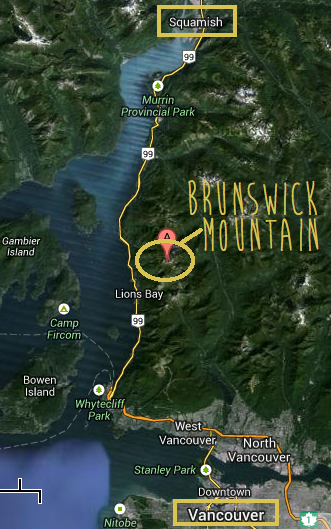 Driving from Vancouver to Lion's Bay to hike Brunswick Mountain