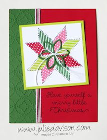 Stampin' Up! Christmas Quilt Card  Julie Davison www.juliedavison.com/clubs ~ 2017 Holiday Catalog