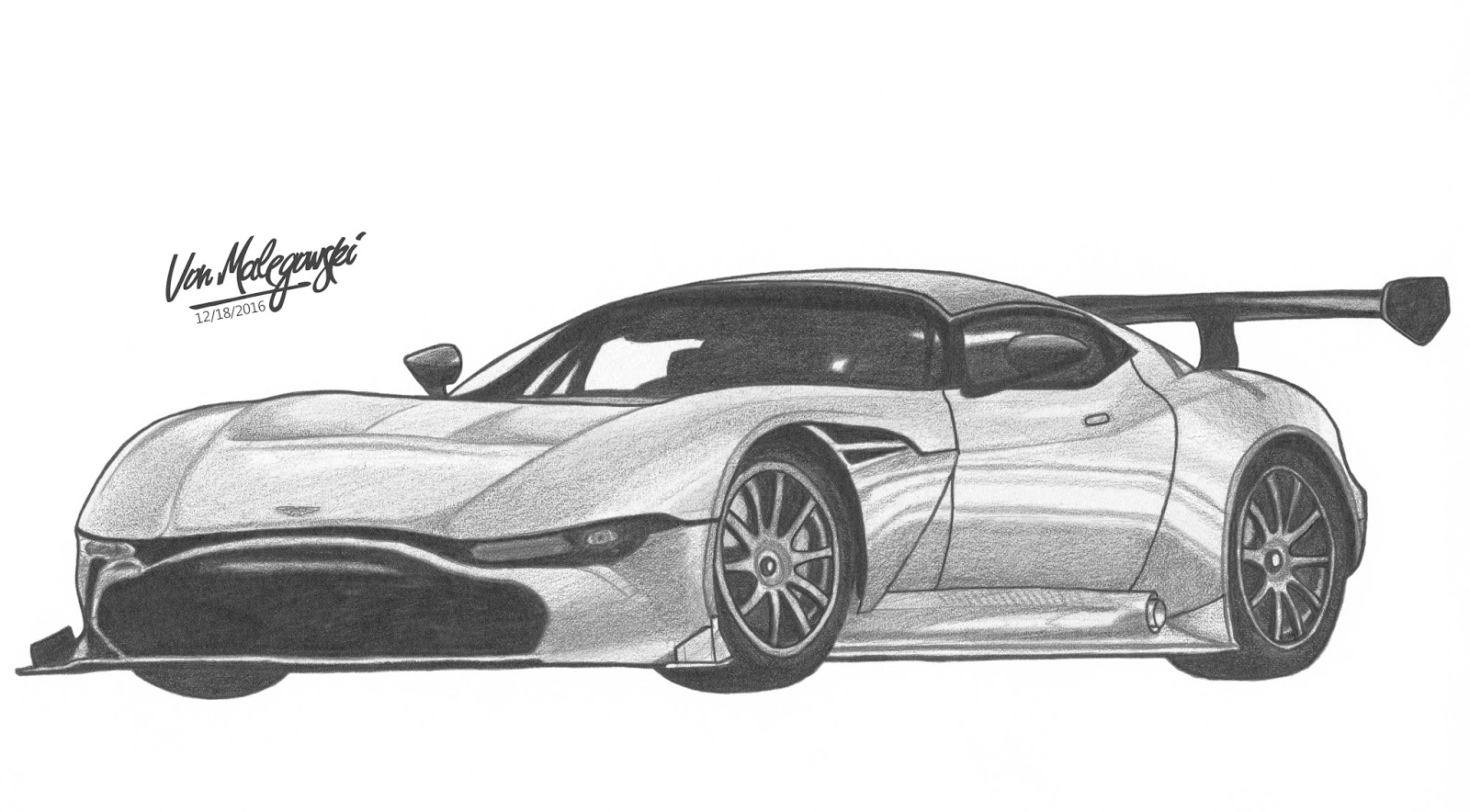 Aston Martin Vulcan Drawing ~ Von Malegowski