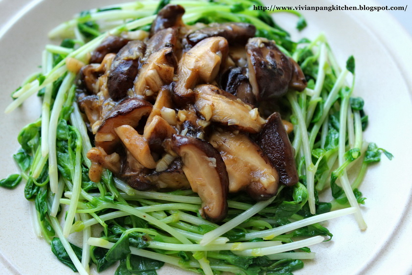 Stir Fry Pea Sprout with Shiitake Mushroom Food4ever
