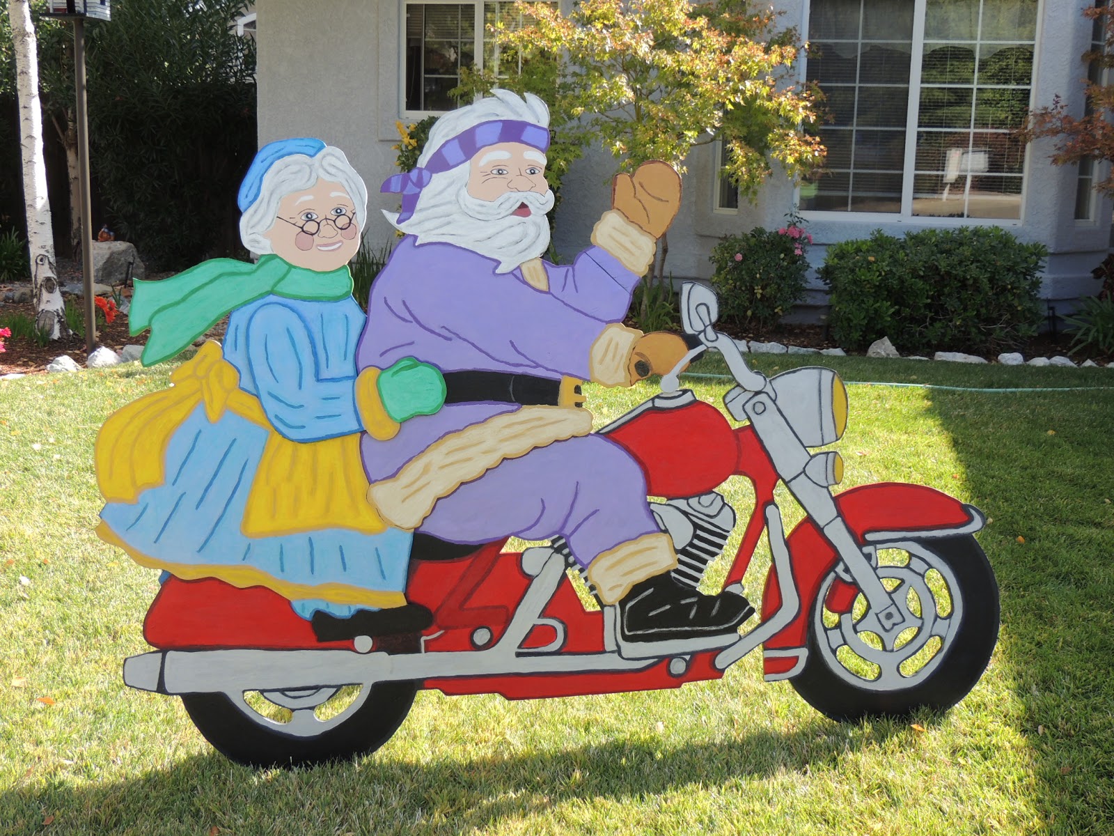 Motoblogn Santa Rides A Motorcycle Christmas Decorations