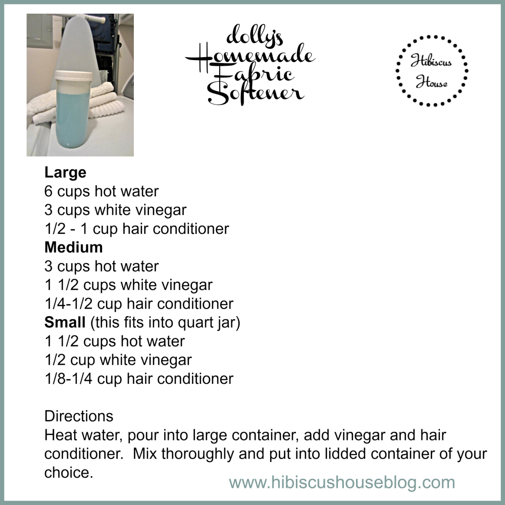 Hibiscus House Dolly S Homemade Fabric Softener