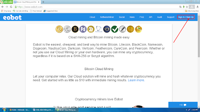 Hướng Dẫn Đào Bitcoin eobot.com - 1 Bitcoin = 459.16$ Screenshot_1