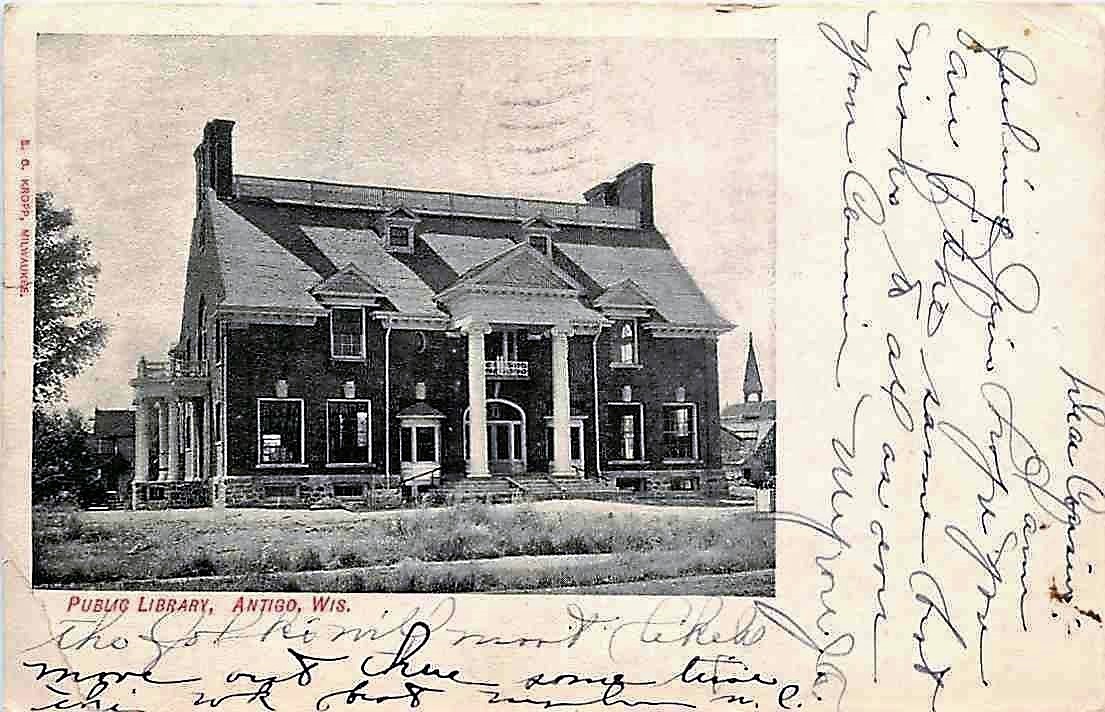 Library Postcards Public Library, Antigo, Wisconsin, 1910