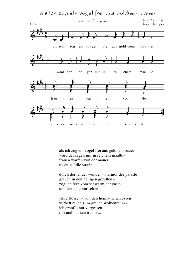 Lieder Saitenspiel Tronjes Blog Stefan George Als Ich Zog