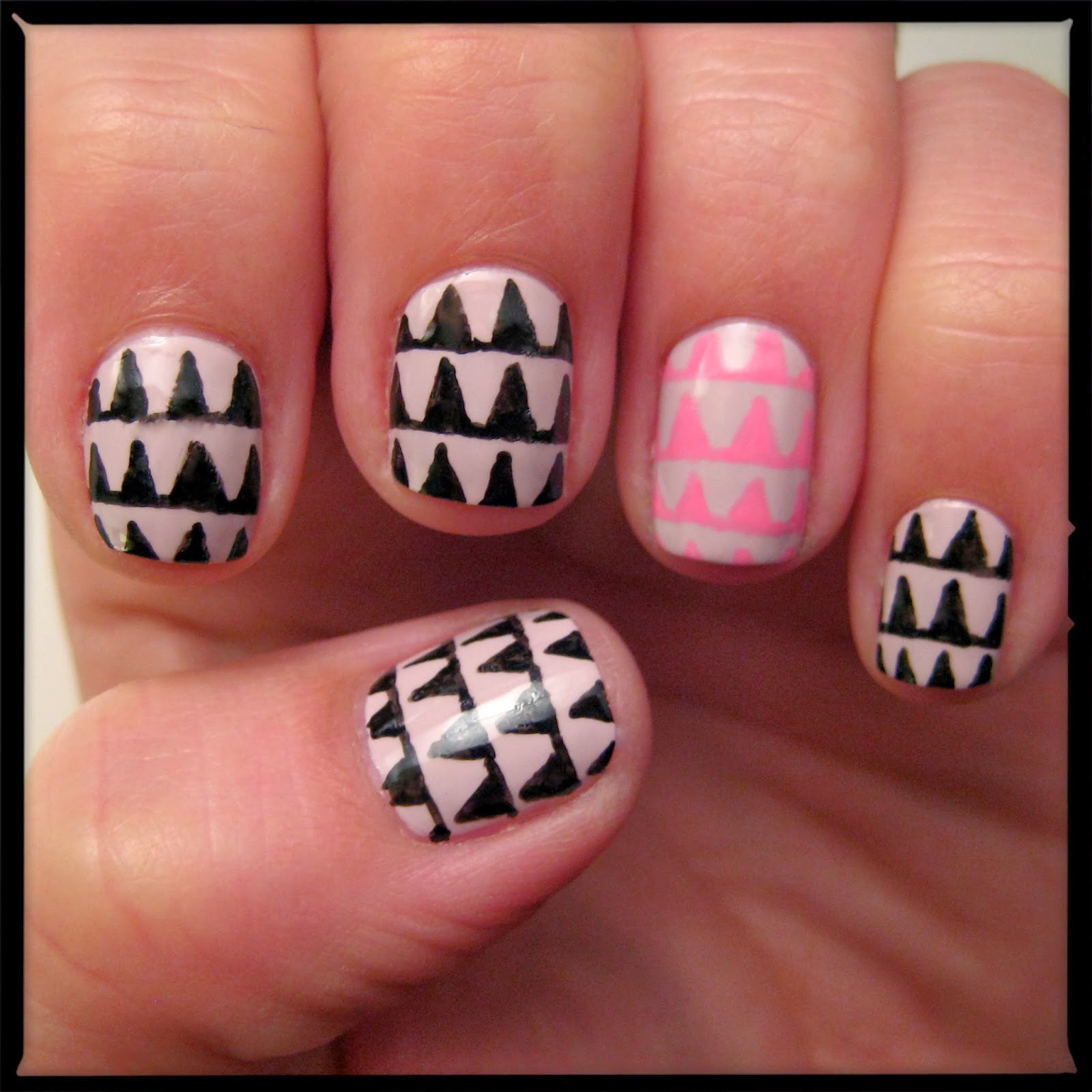 Dahlia Nails: Jorey Hurley Pink Triangles