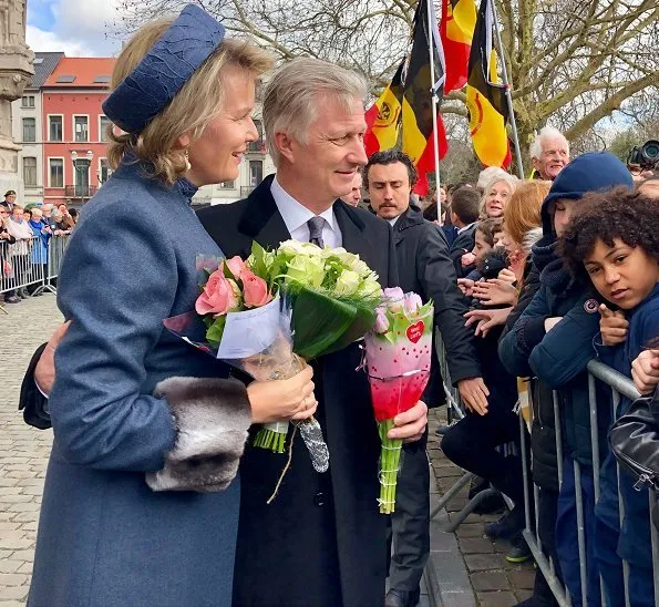 King Philippe, Queen Mathilde, King Albert, Queen Paola, Prince Laurent, Princess Marie-Esméralda, Princess Léa and Princess Margaretha