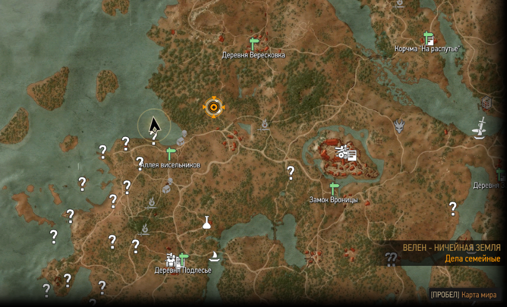 Ведьмак 3 дерево висельников карта
