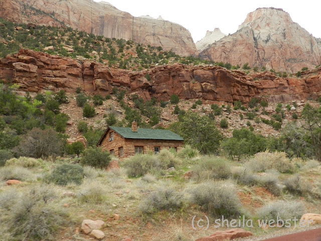 A cabin on the hillside in Zion National Park