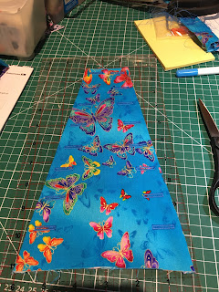 Blue butterfly Latona dress centre back panel with buttonholes centre back panel with buttonholes