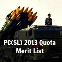 PC(SL) 2013 Quota Merit List