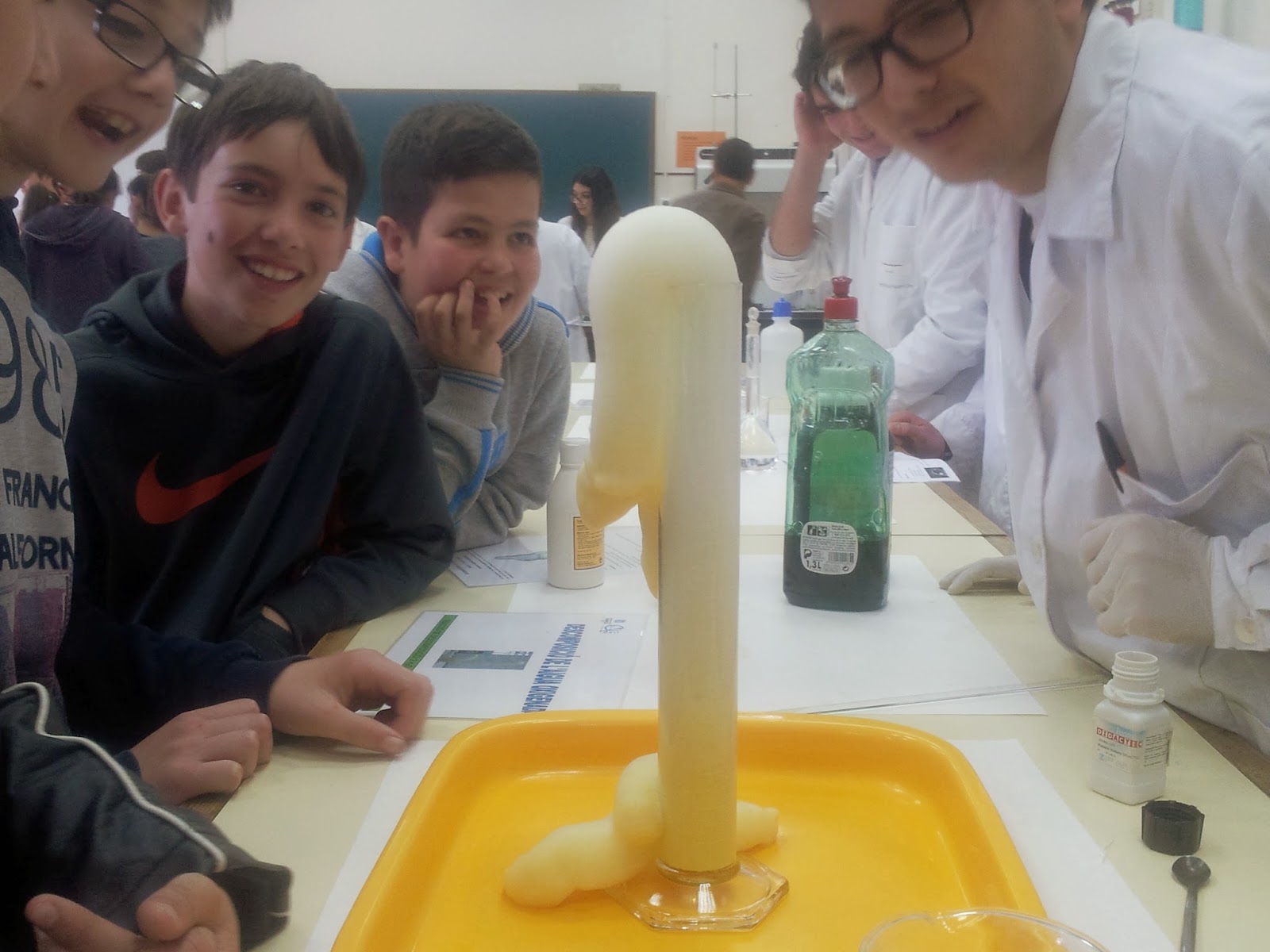 Laboratory Techniques ELEPHANT TOOTHPASTE EXPERIMENT PICTURES AND VIDEO