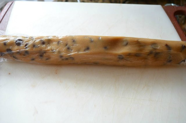 Roll Egg Free Chocolate Chip Cookie Dough into a log.