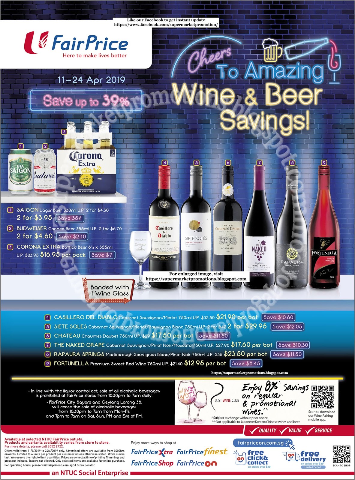 NTUC FairPrice Wine & Beer Promotion 11 24 April 2019 Supermarket