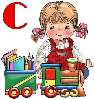 Abecedario de Nena Jugando con Tren. Girl Playing with Train Alphabet.