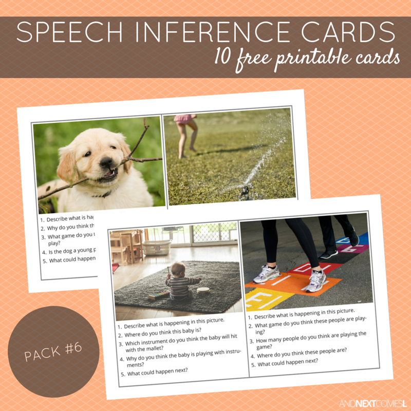Free Printable Speech Inference Cards Pack 6 And Next Comes L 