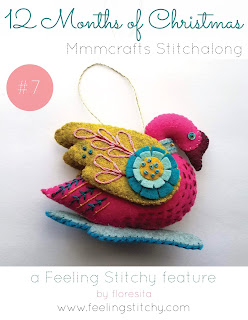 12 Months of Christmas Stitchalong 7 Swan a swimming pattern by Larissa Holland as stitched by floresita for Feeling Stitchy