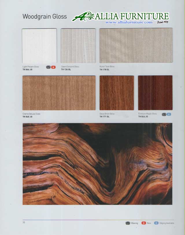HPL Woodgrain ( motif tekstur kayu ) - Allia Furniture