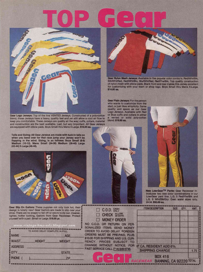 Vintage BMX Ads TOP Gear
