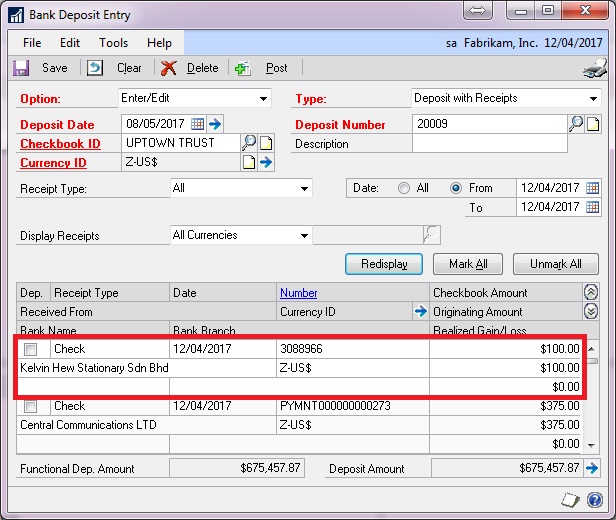How to Record a Refund from a Vendor in Dynamics GP