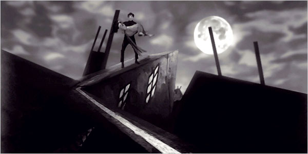A great example of stunning set design in The Cabinet of Dr. Caligari