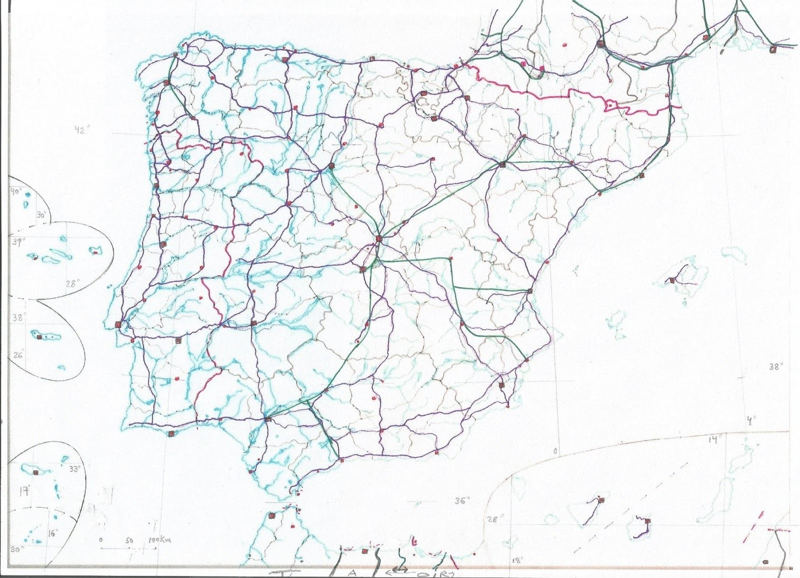 Mapas didácticos de España y Portugal
