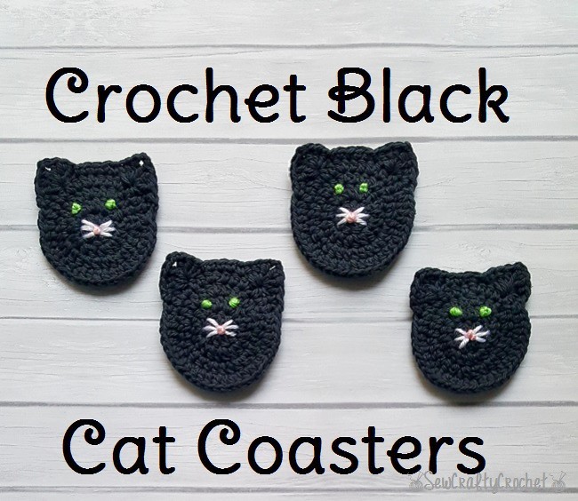 Crochet Cat Coasters - Sew Crafty Crochet